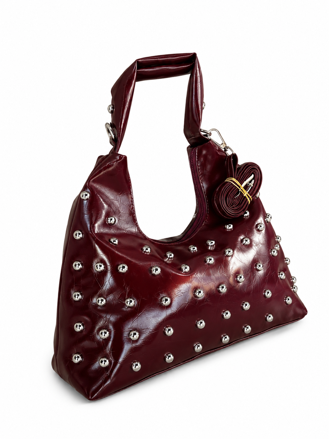 Nova Studded Bag - Burgundy